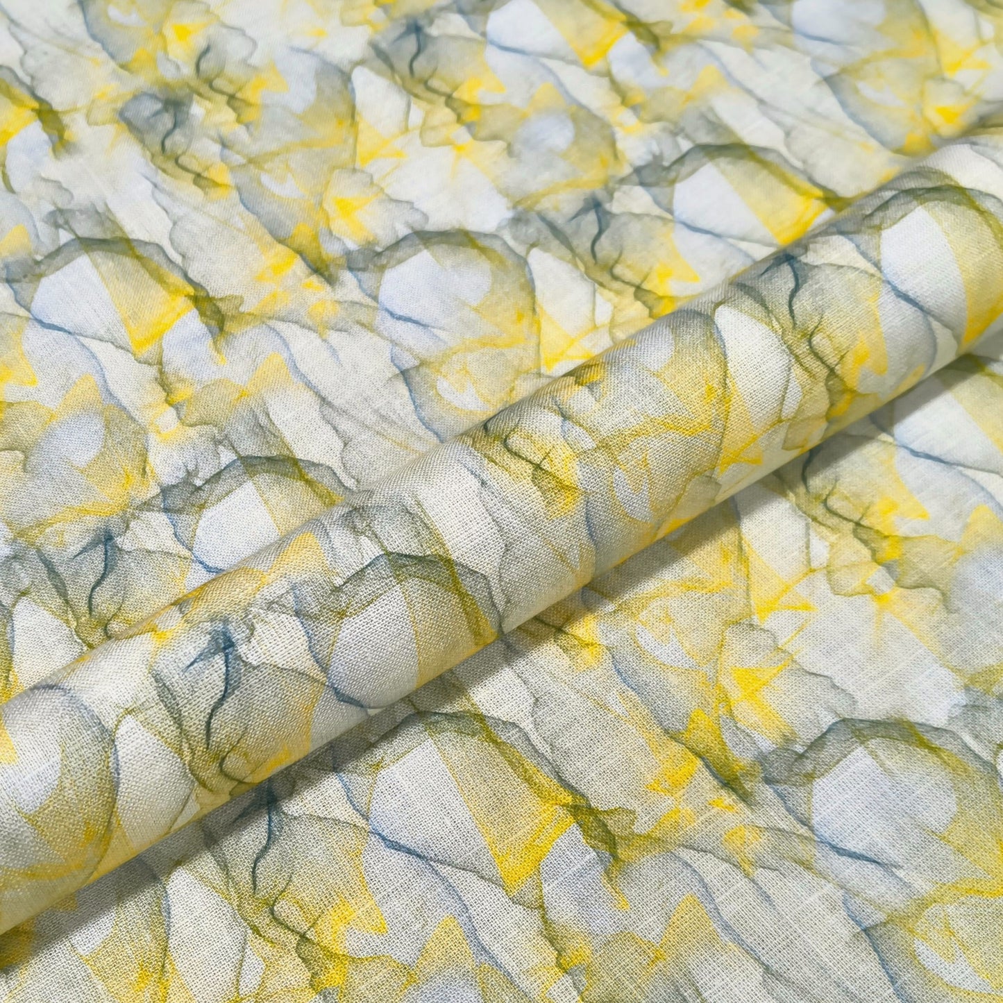 Citrus Abstract Printed Linen Fabric