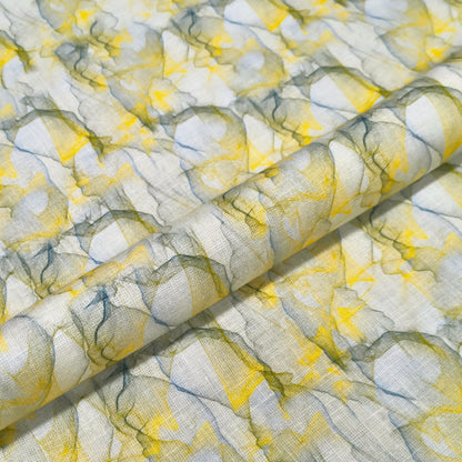 Citrus Abstract Printed Linen Fabric