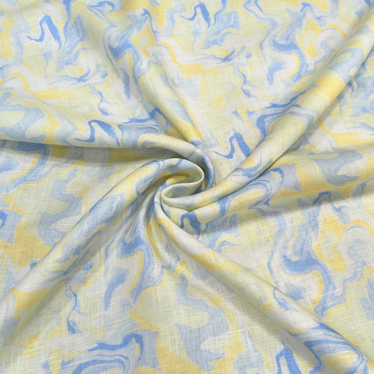 Marble Wave Printed Linen Fabric