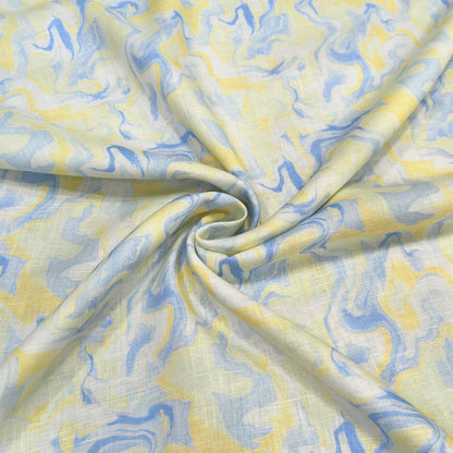 Marble Wave Printed Linen Fabric