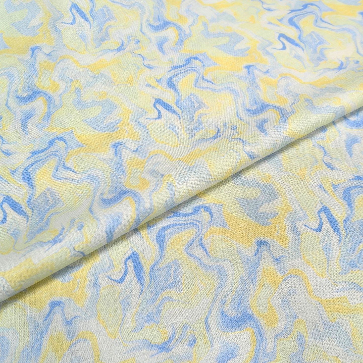 Marble Wave Printed Linen Fabric