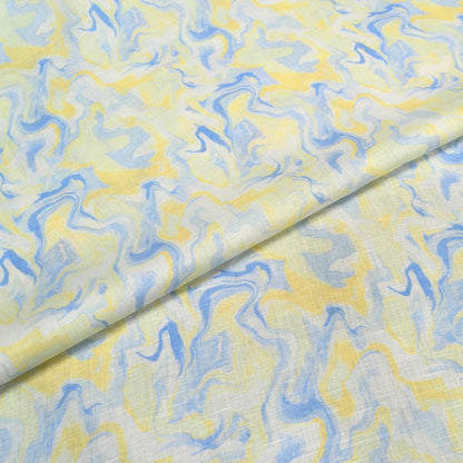Marble Wave Printed Linen Fabric