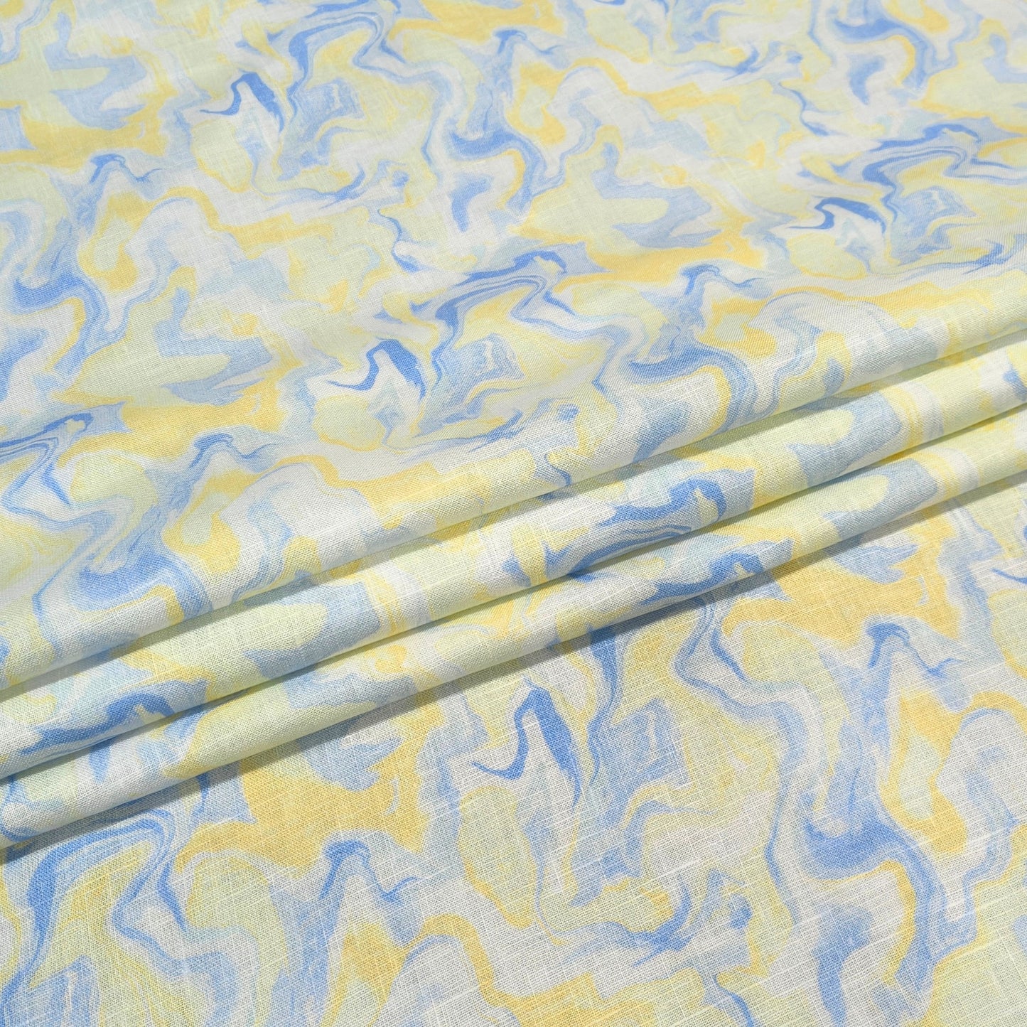 Marble Wave Printed Linen Fabric