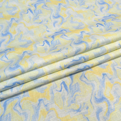 Marble Wave Printed Linen Fabric