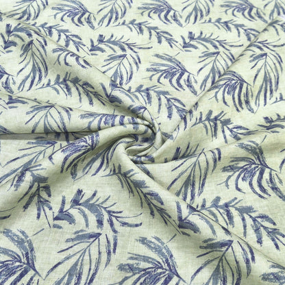 Island Leaf Printed Linen Fabric