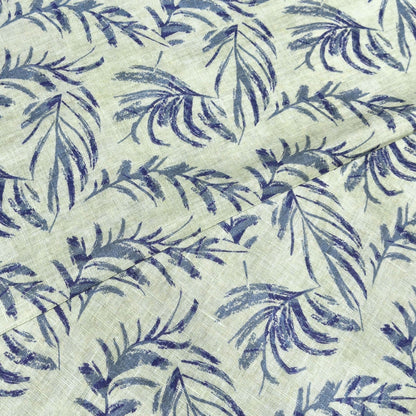 Island Leaf Printed Linen Fabric