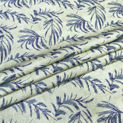 Island Leaf Printed Linen Fabric
