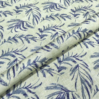 Island Leaf Printed Linen Fabric