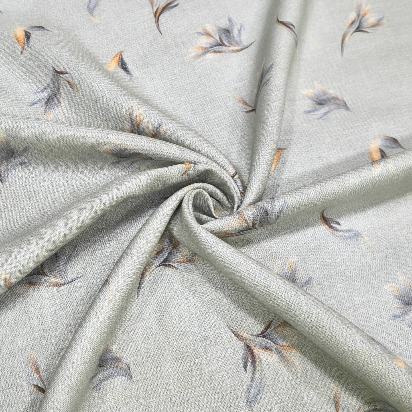 Feather Drift Printed Linen Fabric