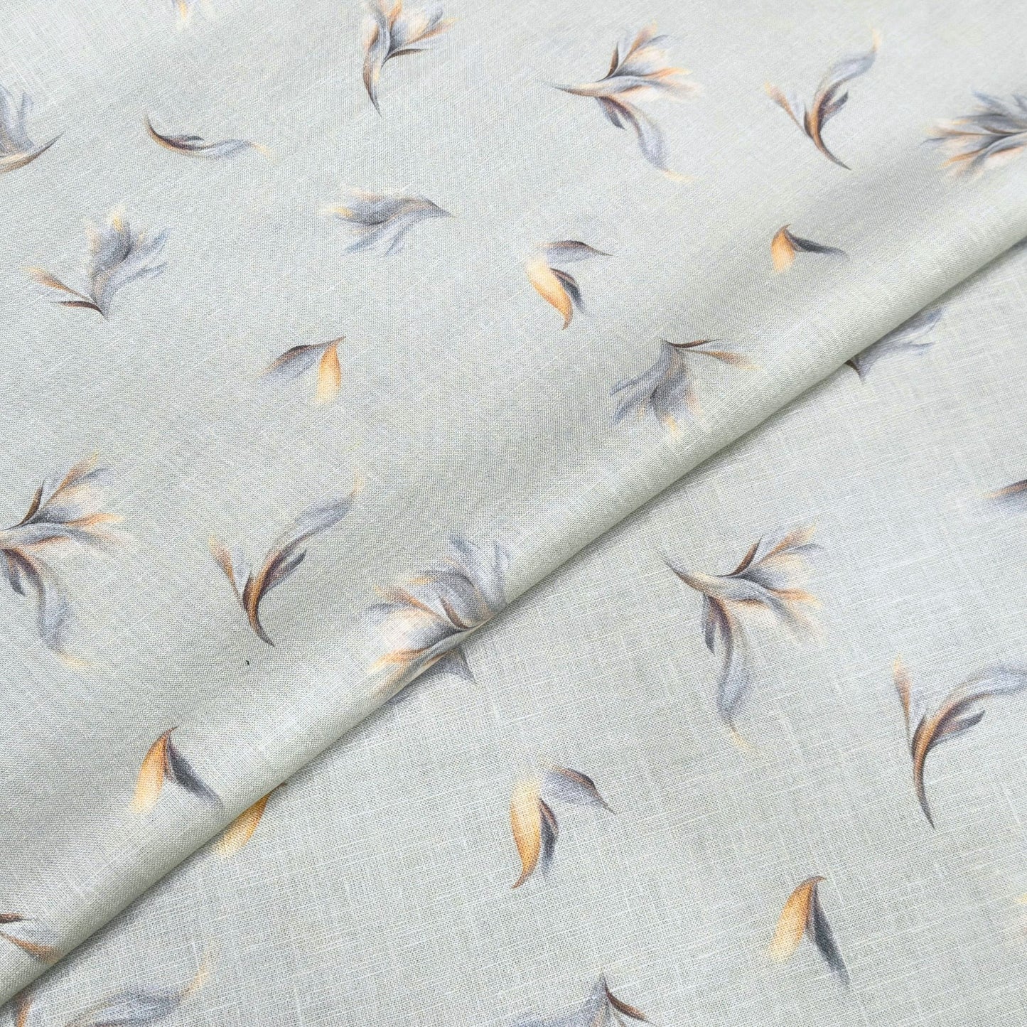 Feather Drift Printed Linen Fabric