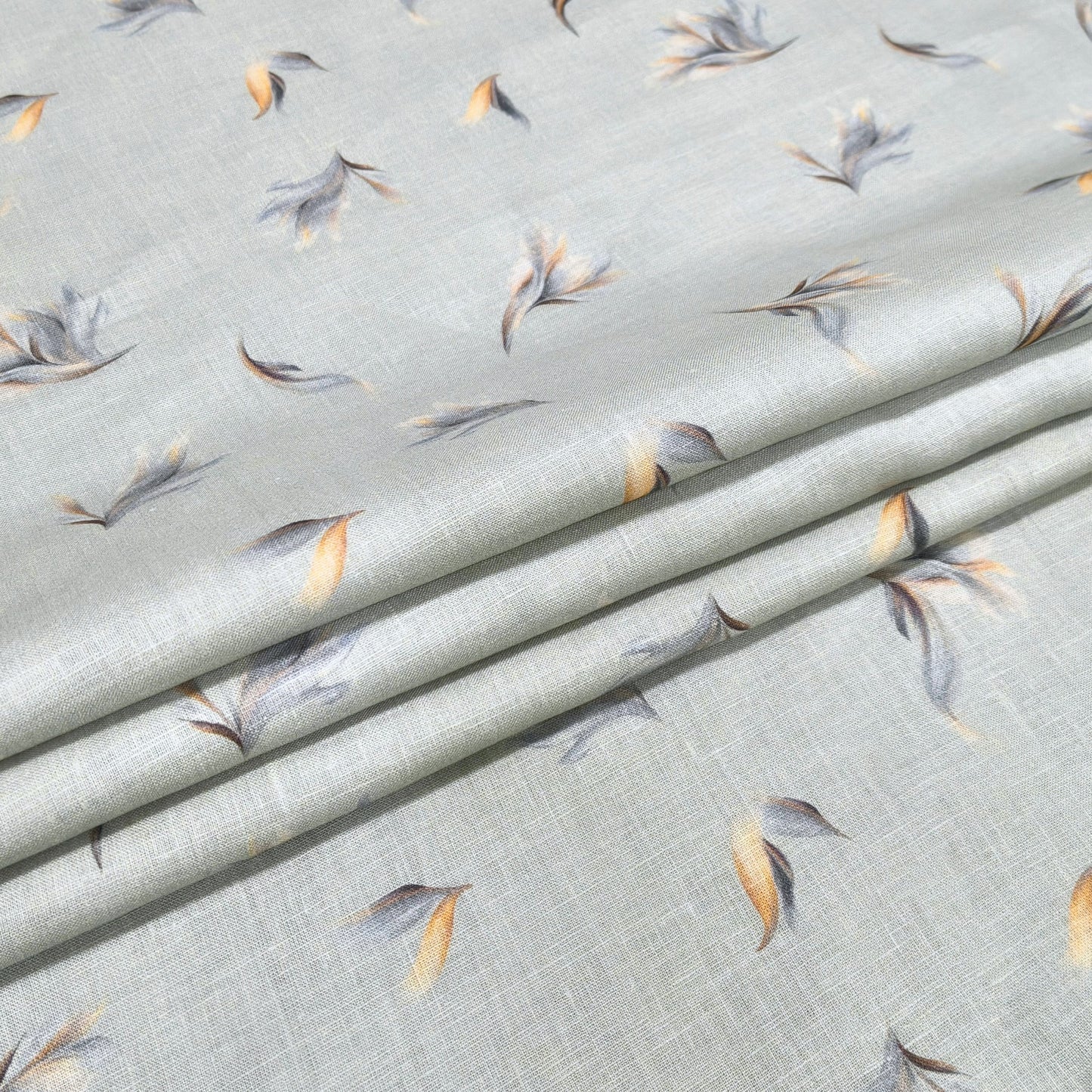 Feather Drift Printed Linen Fabric