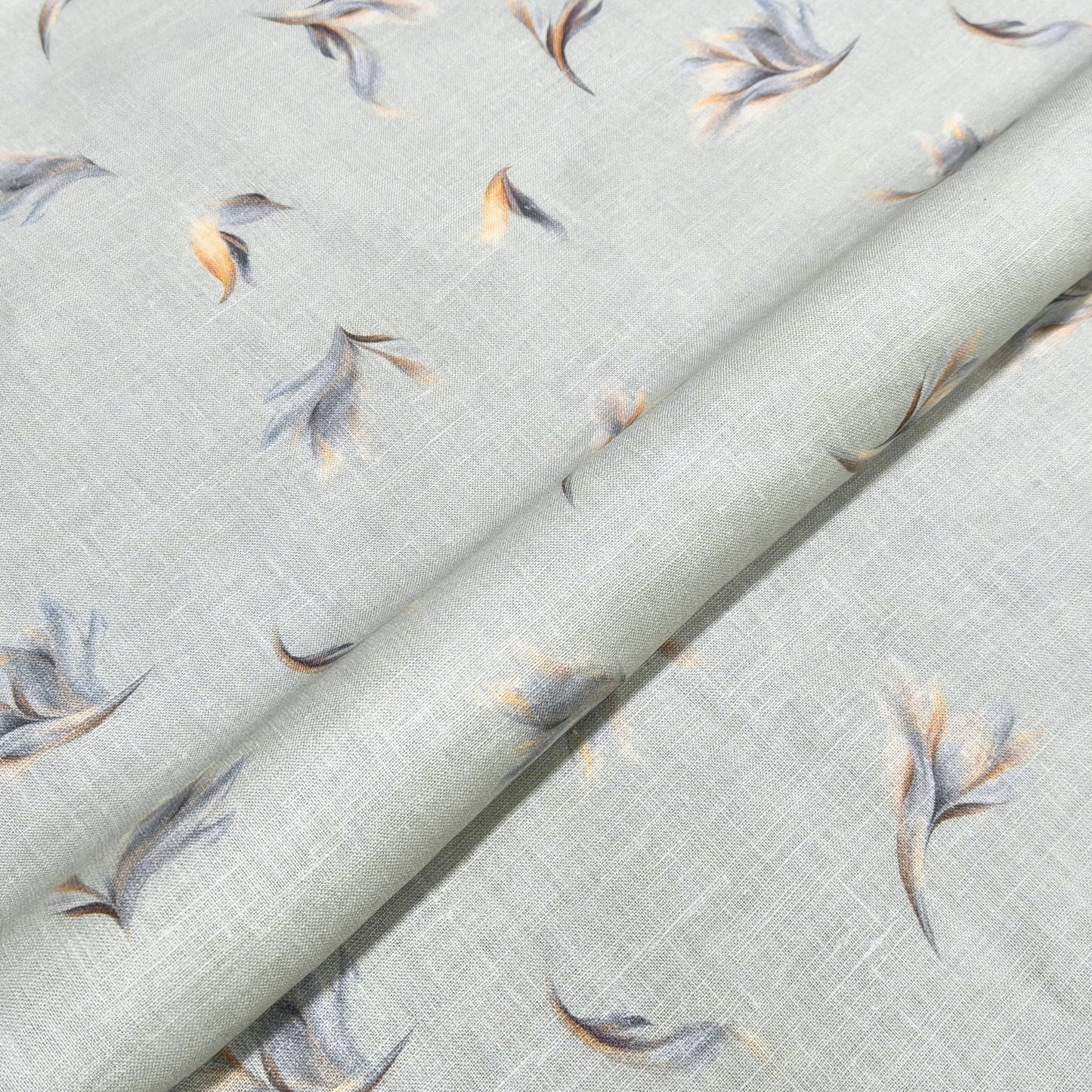 Feather Drift Printed Linen Fabric
