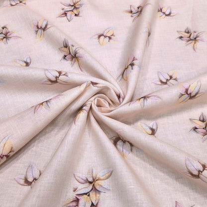 Soft Floral Art Linen Fabric