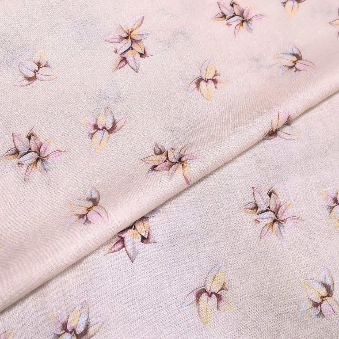 Soft Floral Art Linen Fabric
