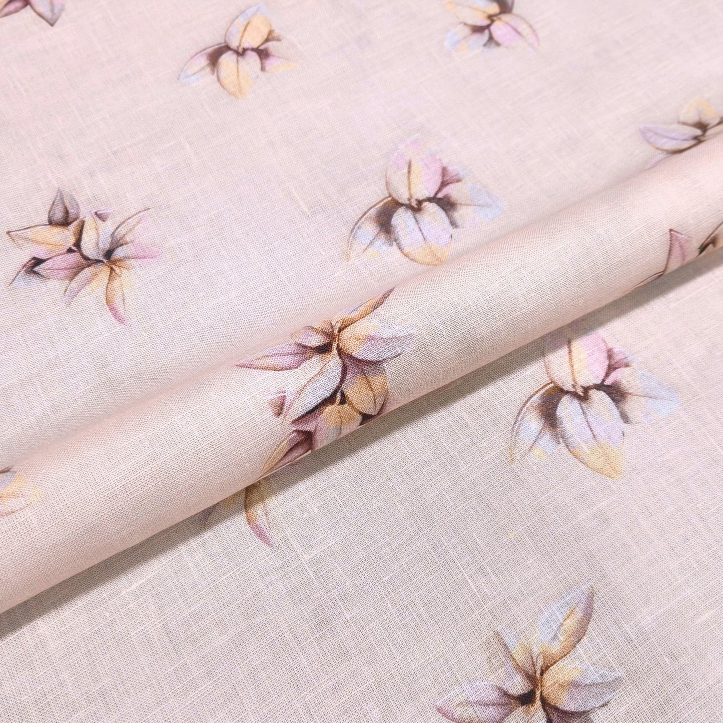 Soft Floral Art Linen Fabric