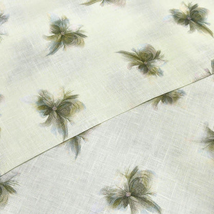 Olive Mist Printed Linen Fabric