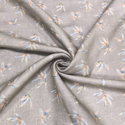 Ash Leaf Printed Linen Fabric