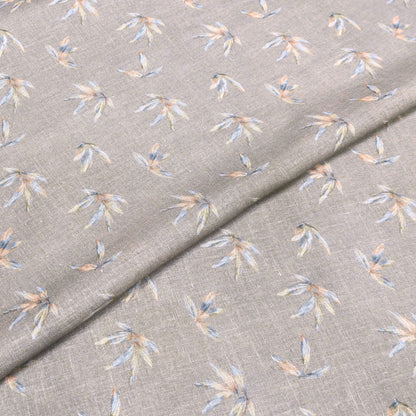 Ash Leaf Printed Linen Fabric