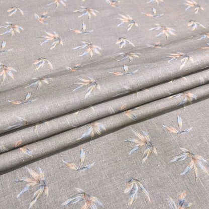 Ash Leaf Printed Linen Fabric