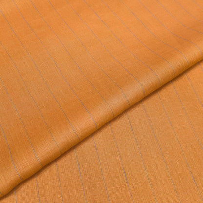 Burnt Orange Pinstripe Linen Fabric