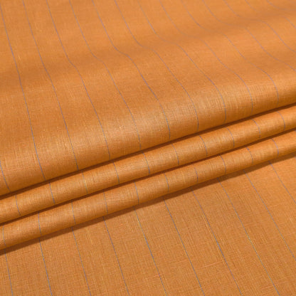 Burnt Orange Pinstripe Linen Fabric