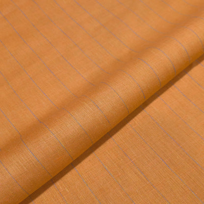 Burnt Orange Pinstripe Linen Fabric