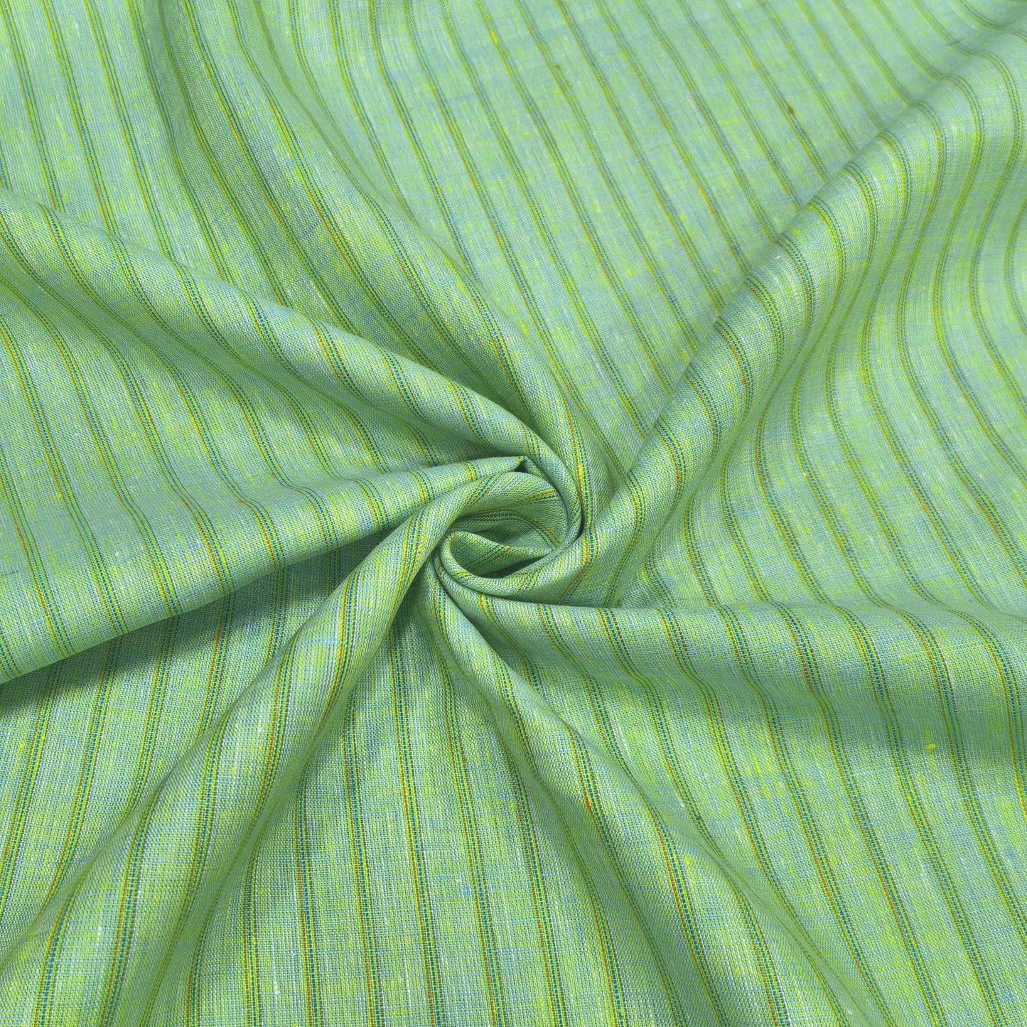 Mint Green Multi-Stripe Linen Fabric