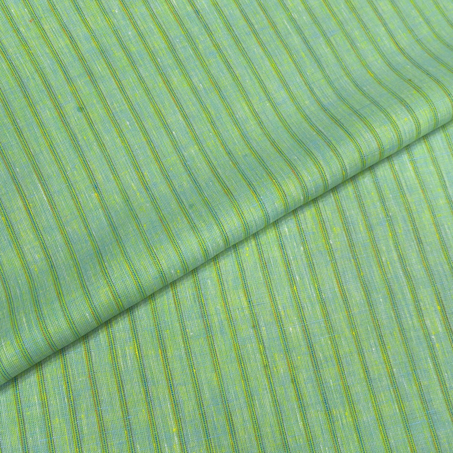 Mint Green Multi-Stripe Linen Fabric