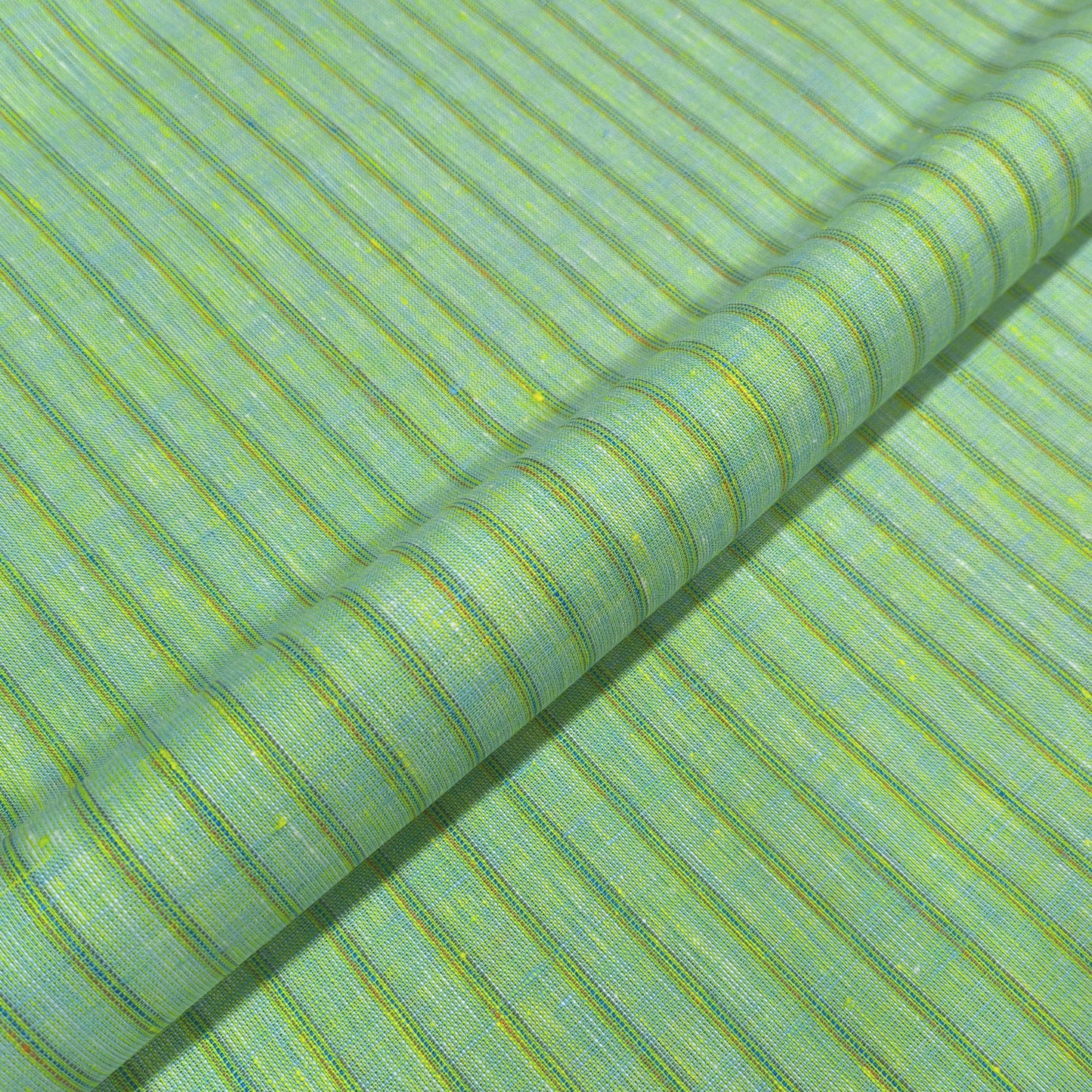 Mint Green Multi-Stripe Linen Fabric