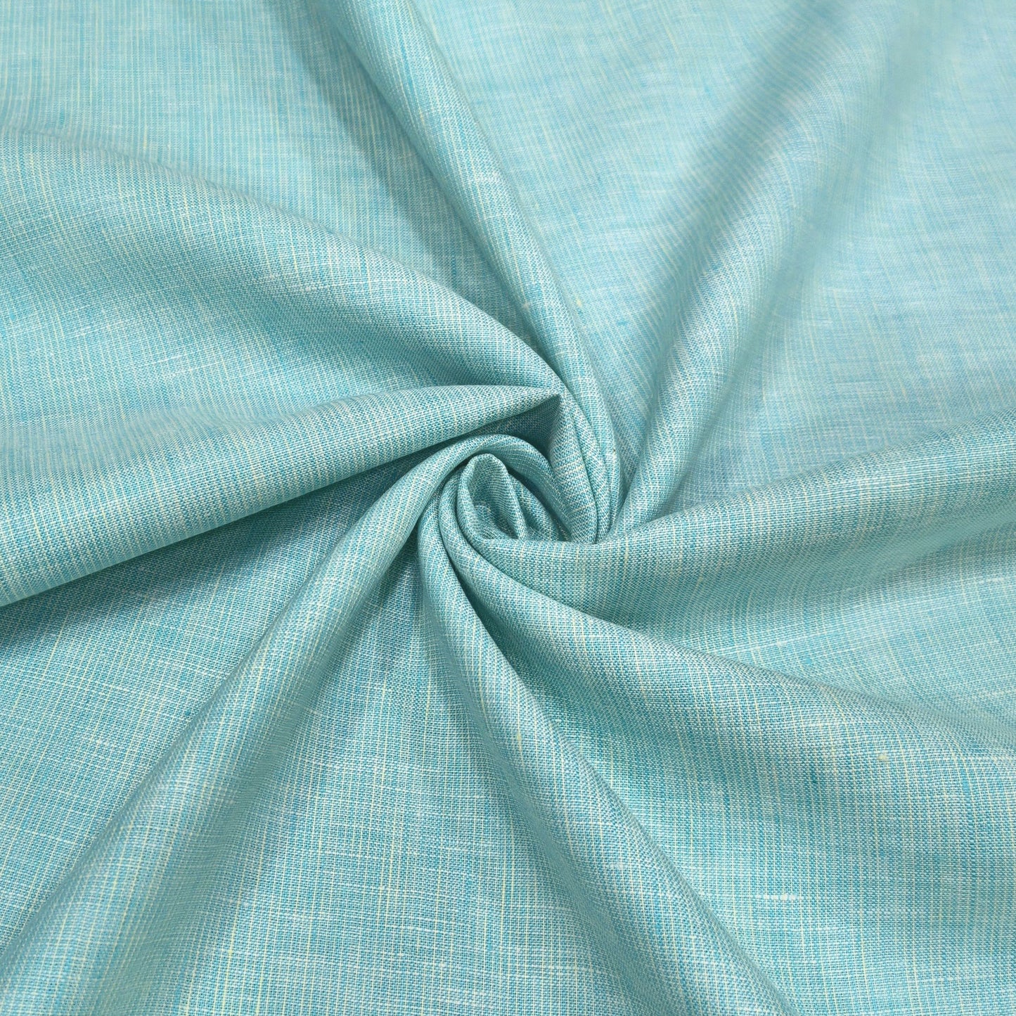 Aqua Blue Melange Linen Fabric