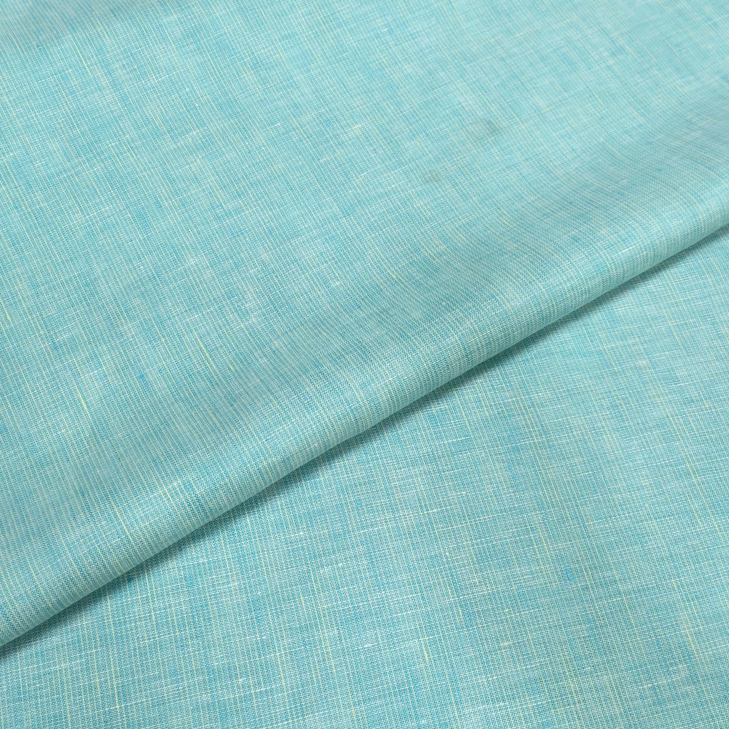 Aqua Blue Melange Linen Fabric