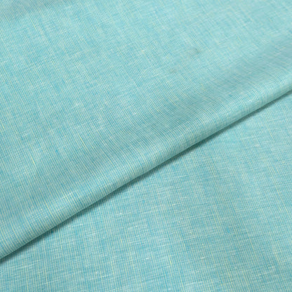 Aqua Blue Melange Linen Fabric