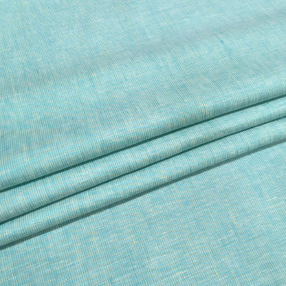 Aqua Blue Melange Linen Fabric