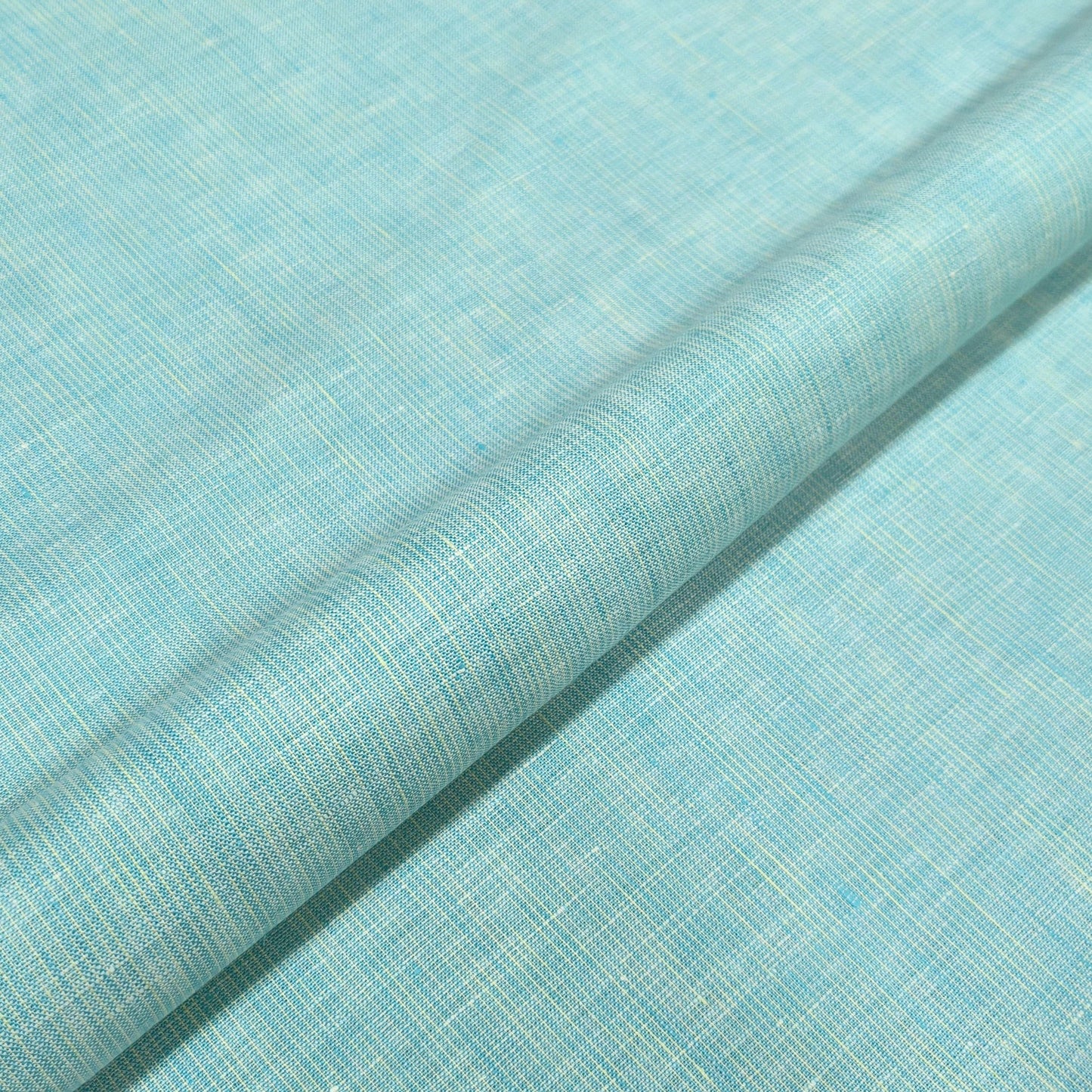 Aqua Blue Melange Linen Fabric