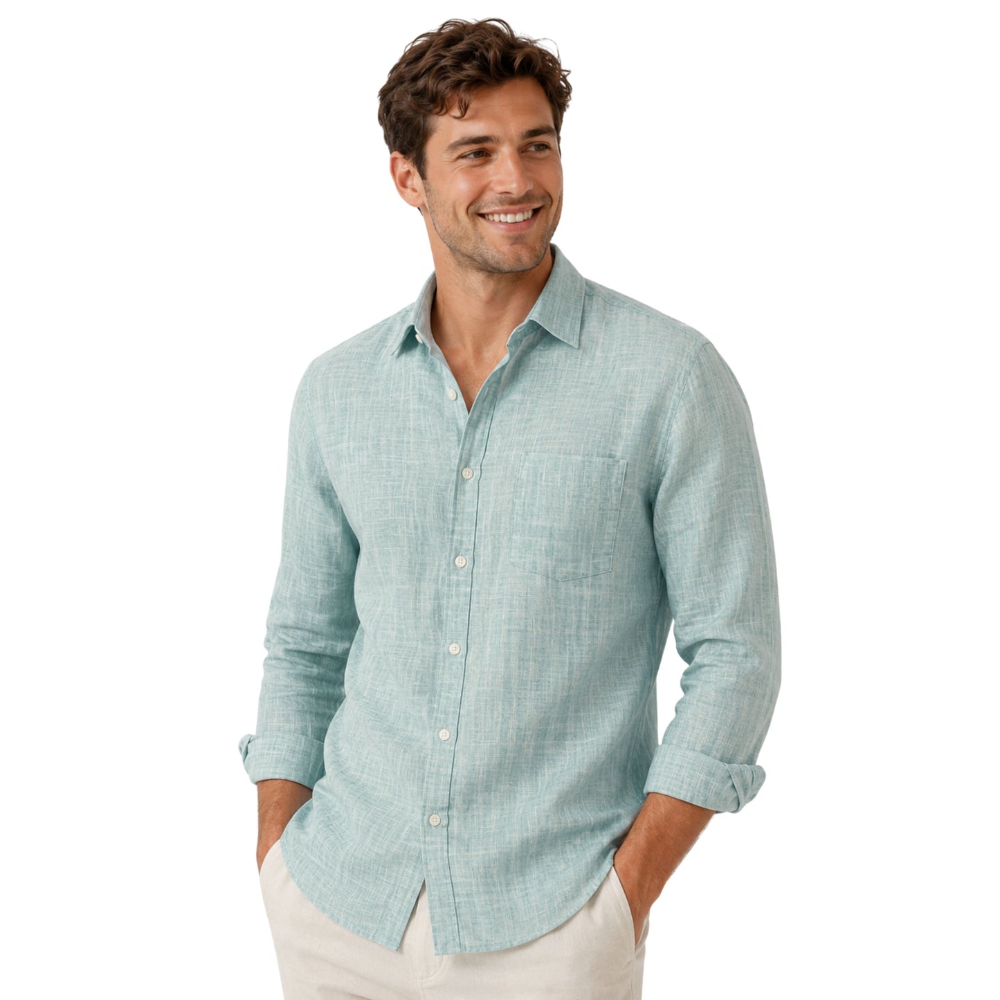 Powder Blue Linen Fabric
