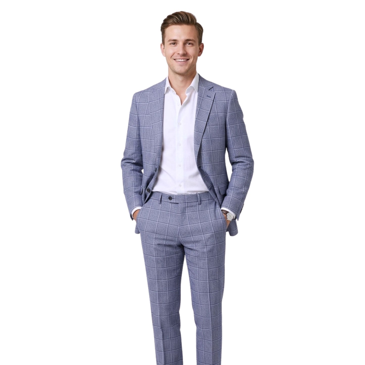 Royal Sapphire Estate Check Fabric