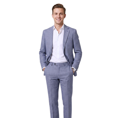 Royal Sapphire Estate Check Fabric