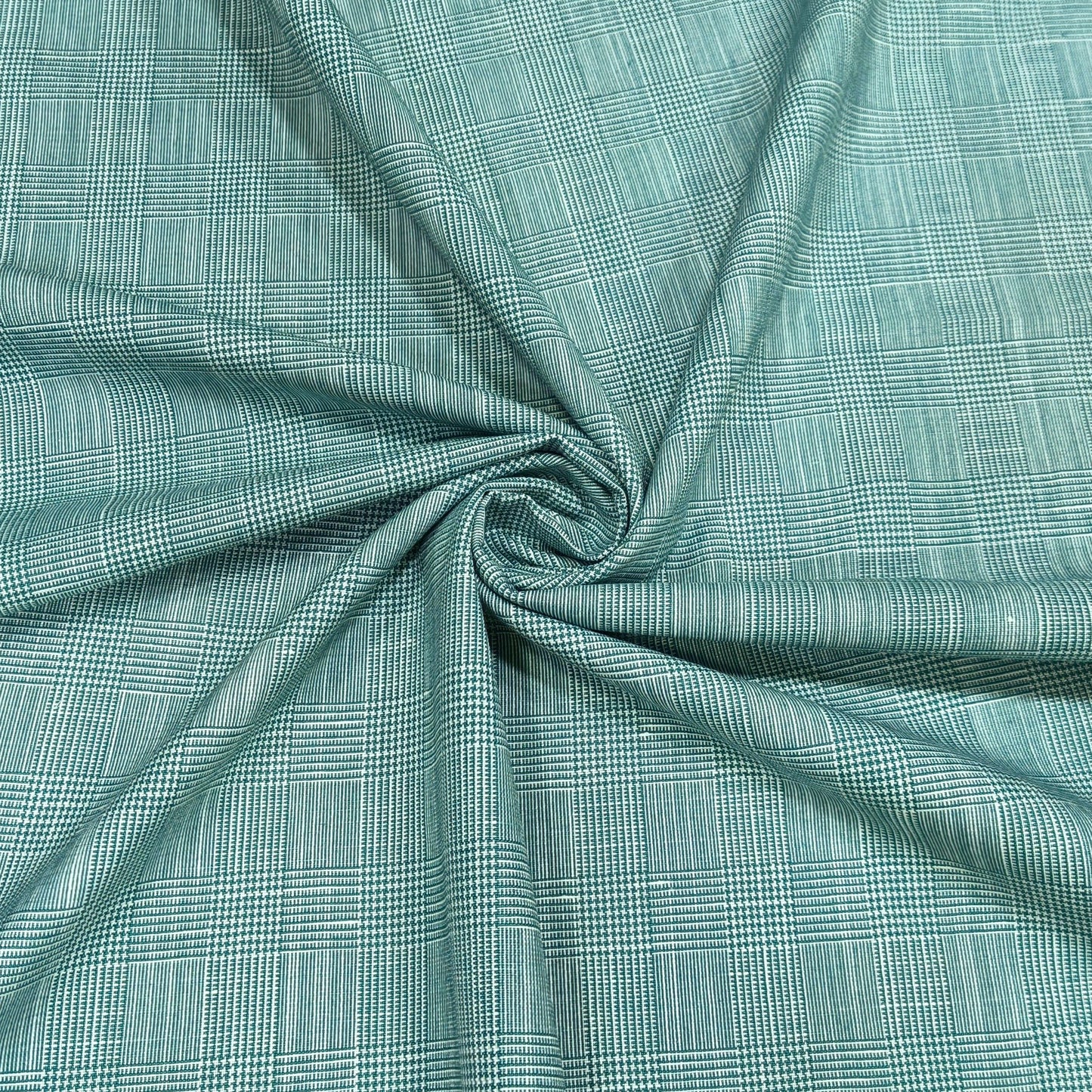 Sea Green Heritage Check Fabric
