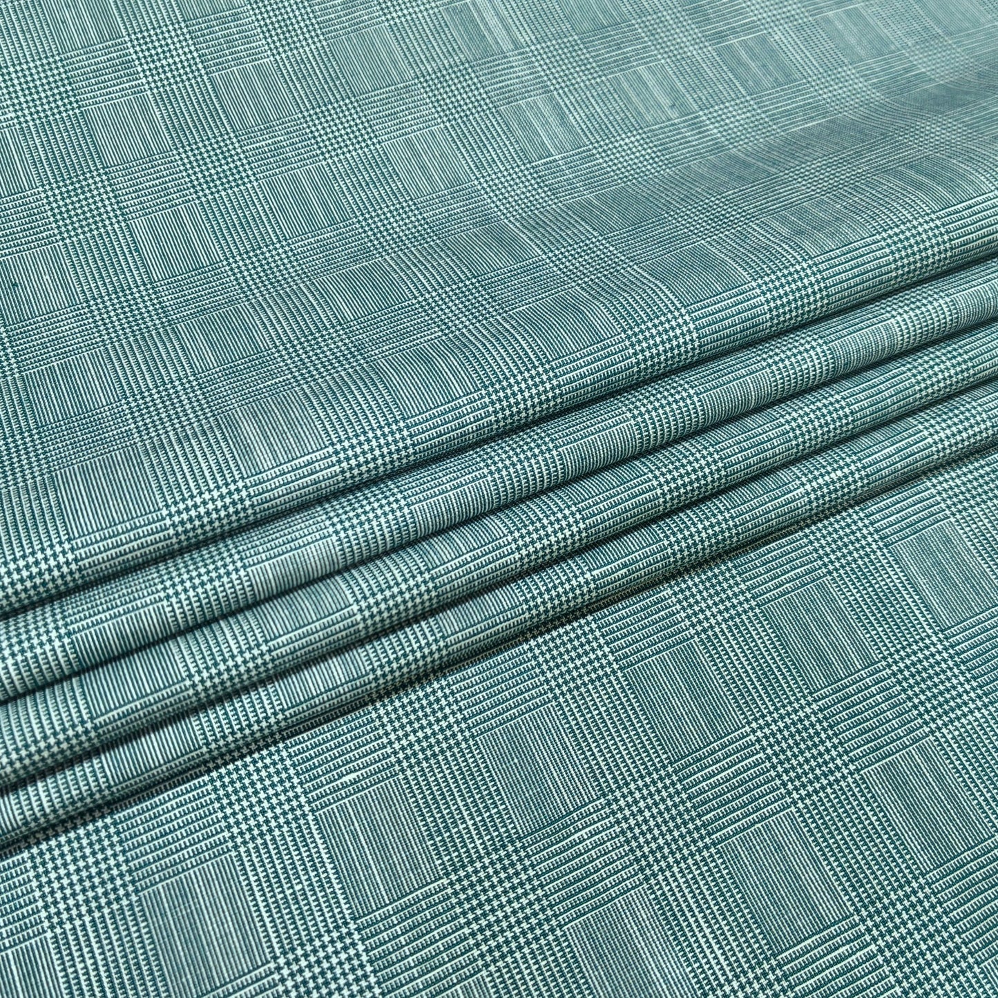 Sea Green Heritage Check Fabric
