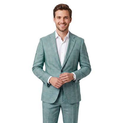 Sea Green Heritage Check Fabric
