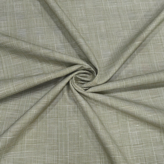 Olive Signature Check Fabric