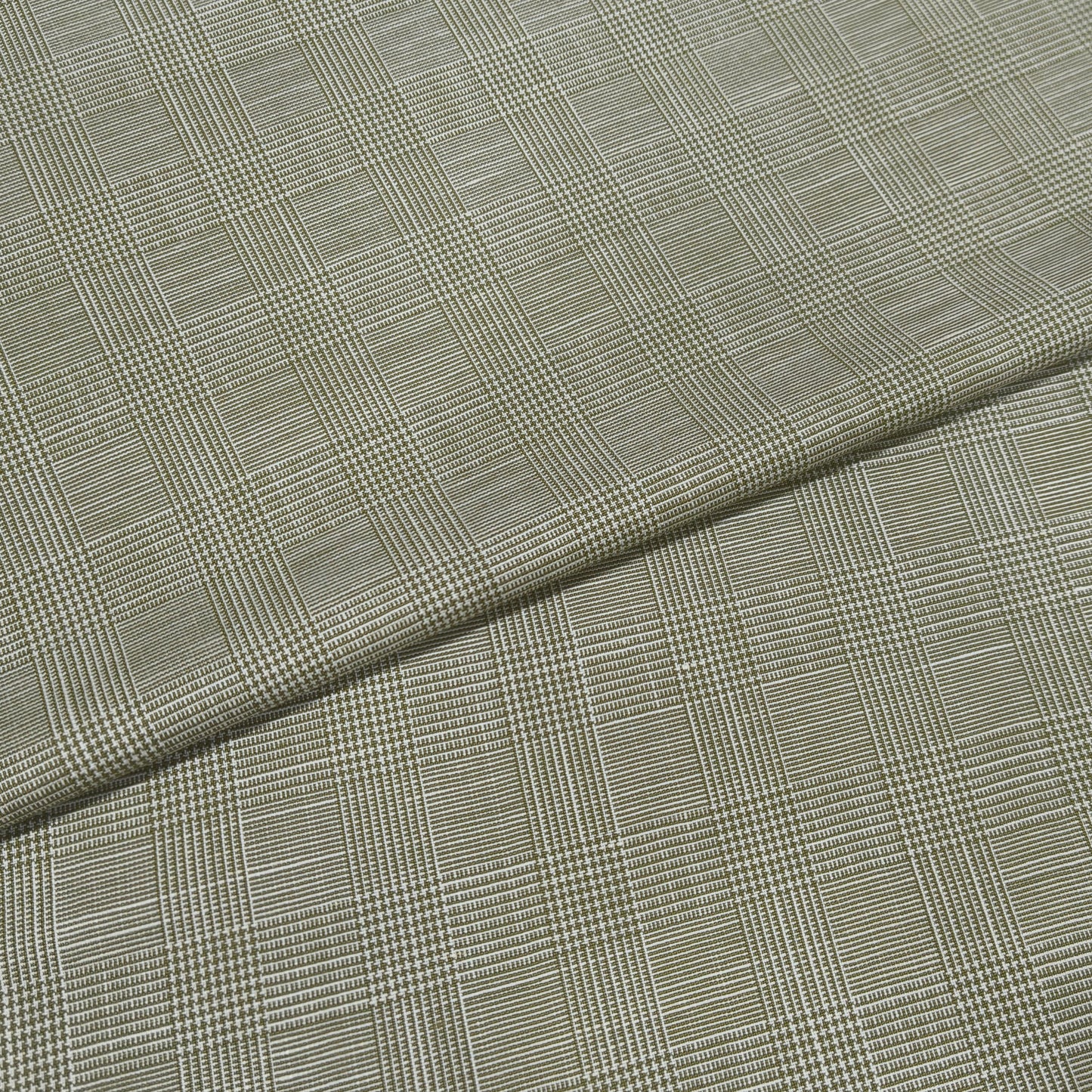 Olive Signature Check Fabric
