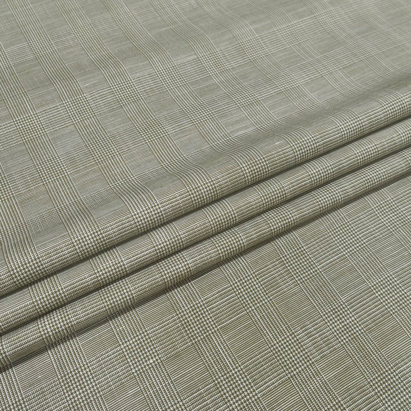Olive Signature Check Fabric