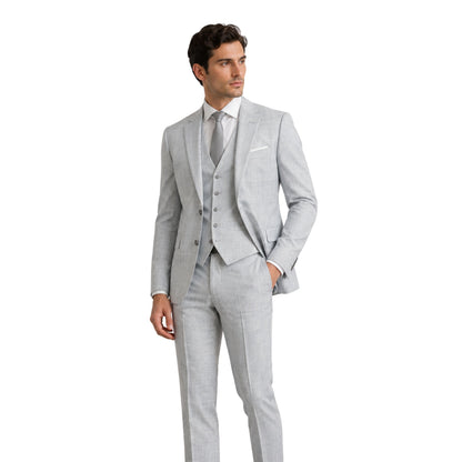 Silver Regent Check Fabric