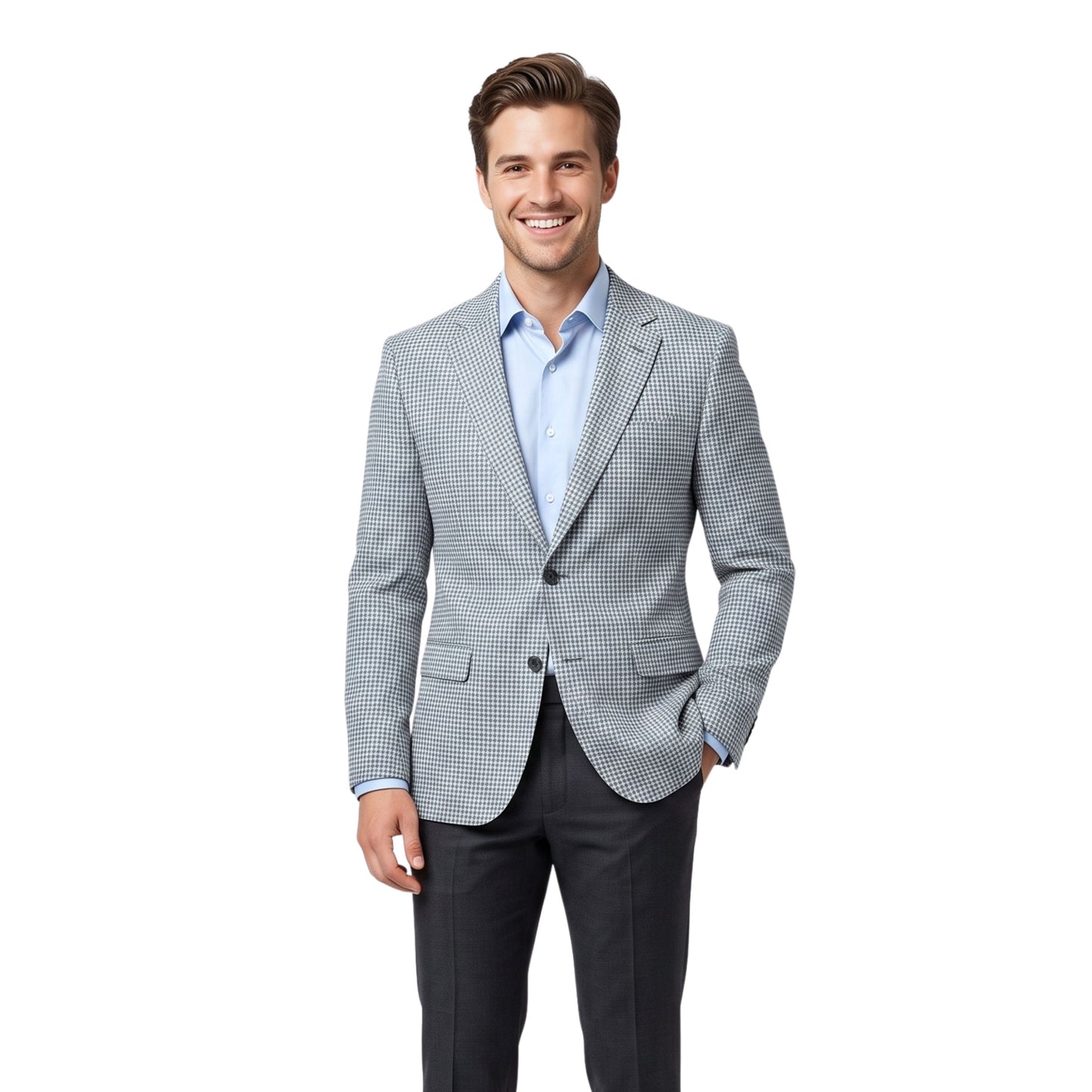 Glacier Grey Houndstooth Fabric