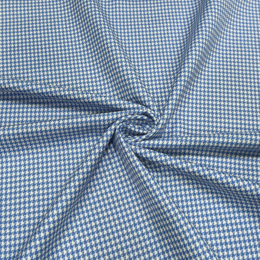 Blue Crest Houndstooth Fabric