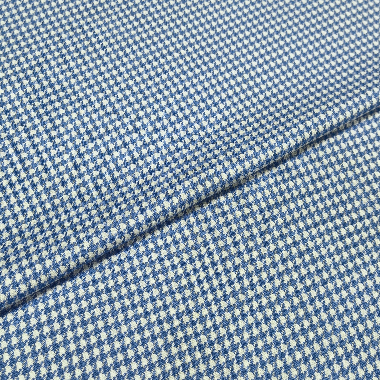Blue Crest Houndstooth Fabric