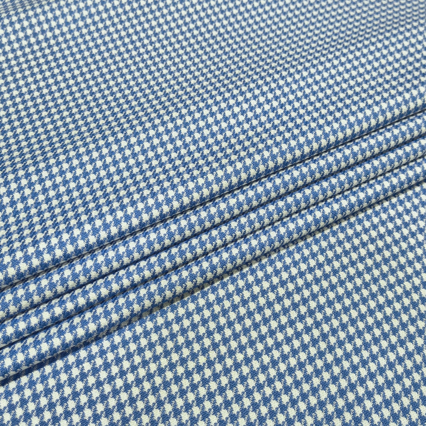 Blue Crest Houndstooth Fabric
