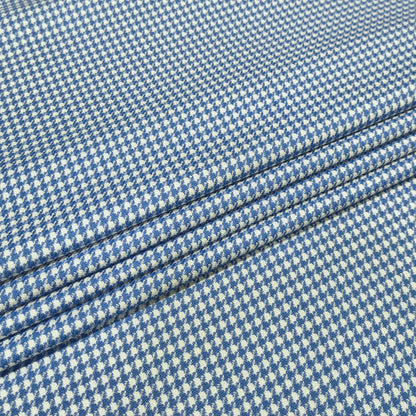Blue Crest Houndstooth Fabric