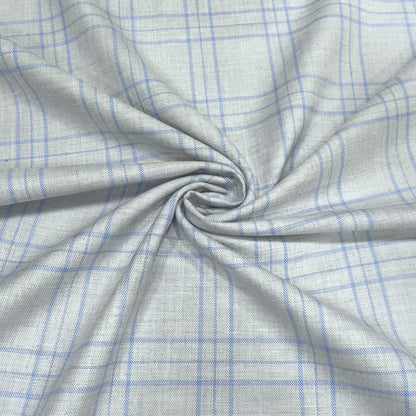 Silver Sky Windowpane Fabric